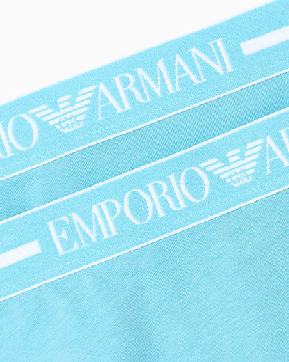 Two-pack of organic jersey Brazilian briefs with logo waistband