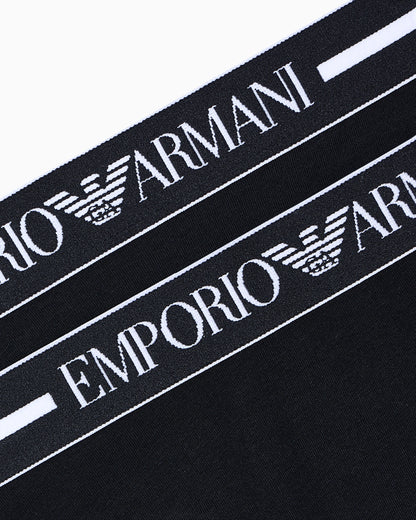Two-pack of organic jersey Brazilian briefs with logo waistband