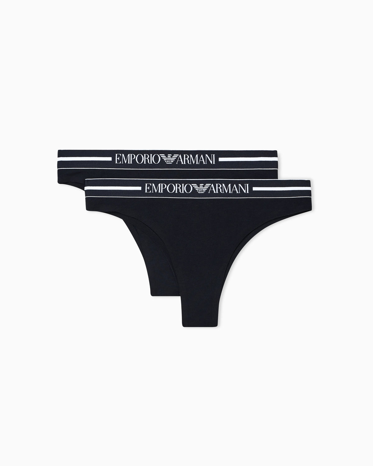 Two-pack of organic jersey Brazilian briefs with logo waistband