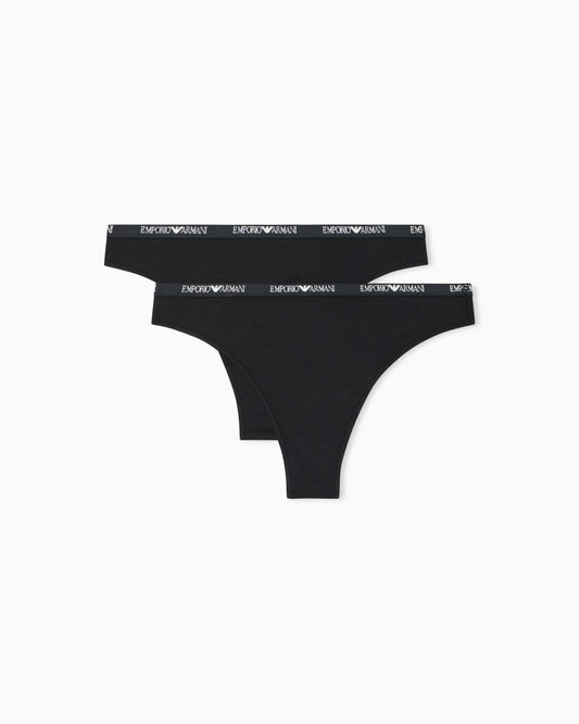 Two-pack of Essential studs jersey Brazilian briefs