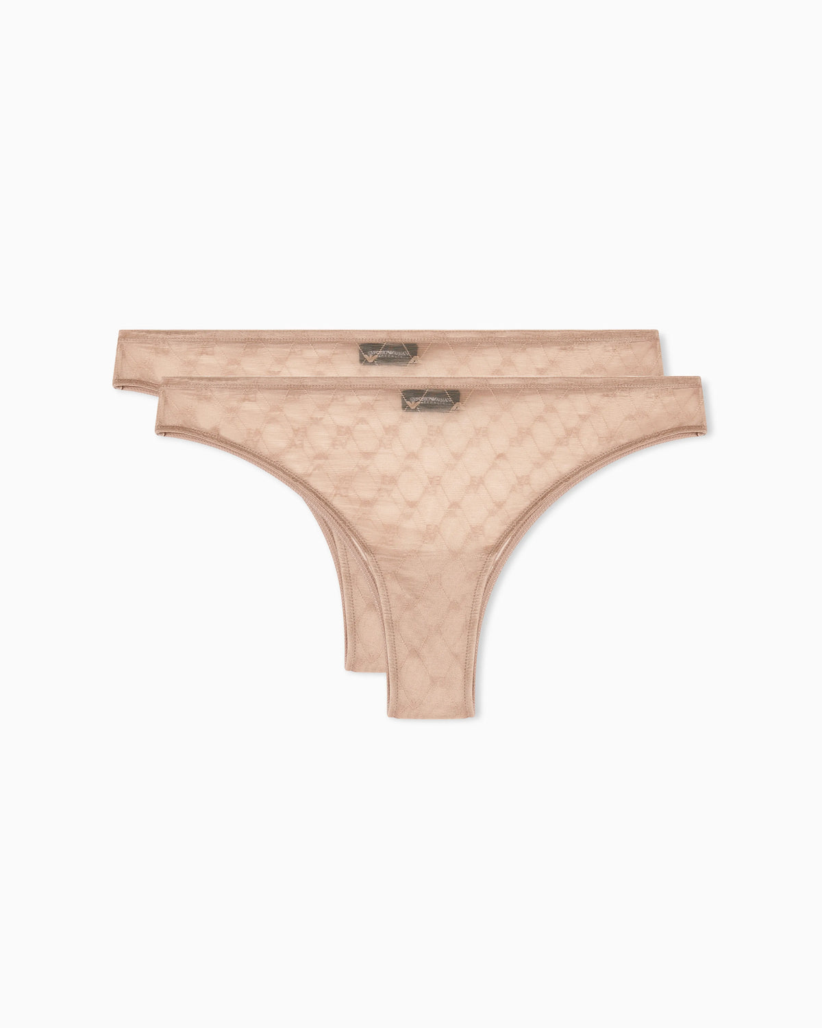 Two-pack of recycled mesh Brazilian briefs with all-over eagle logo