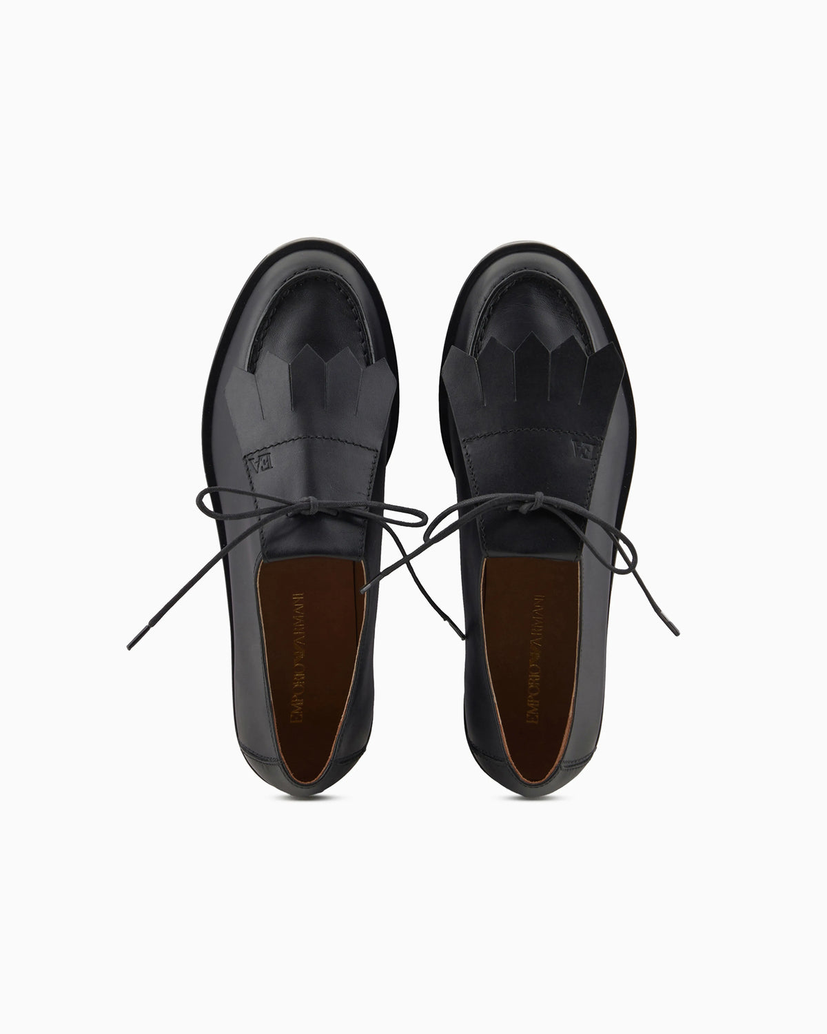 Leather lace-ups with fringes