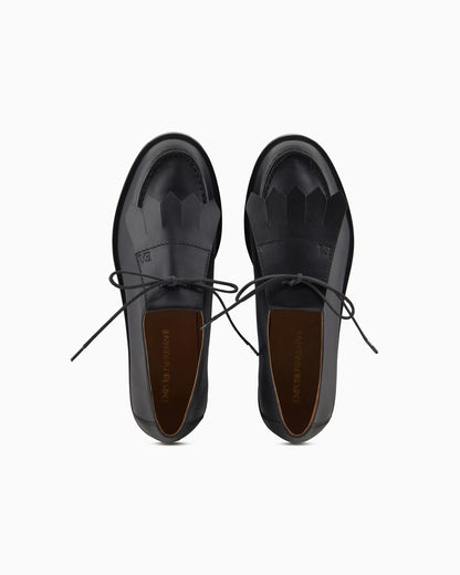 Leather lace-ups with fringes