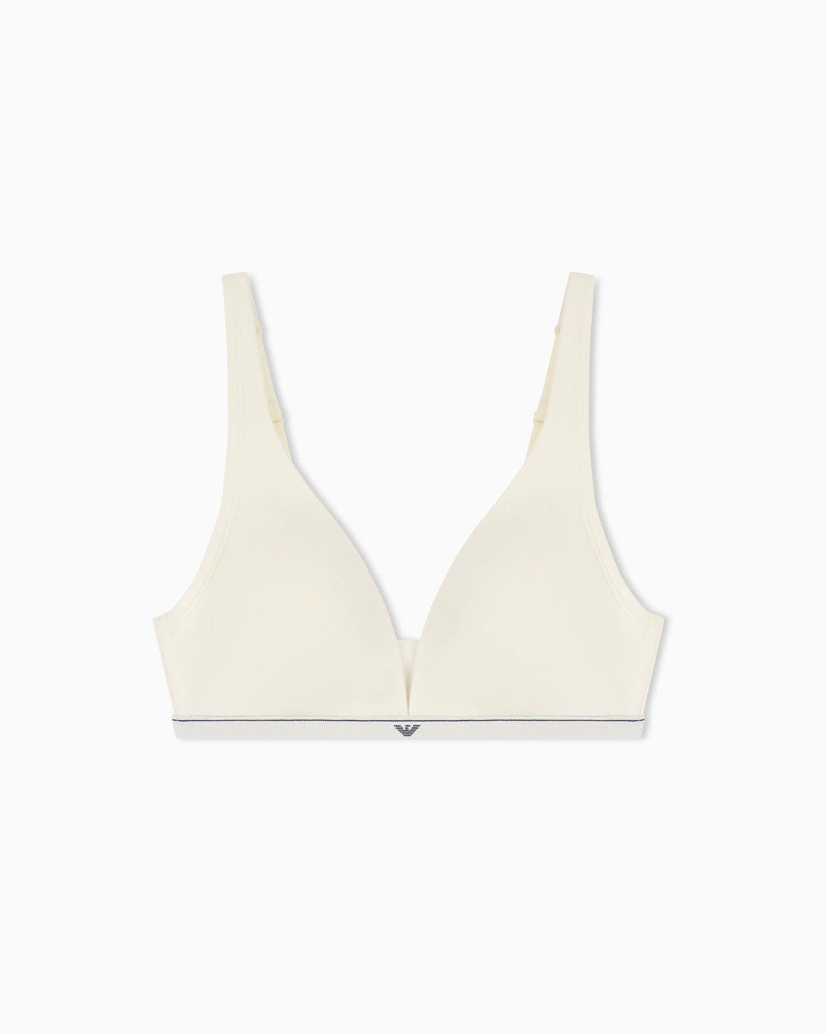 Padded wireless cotton jersey bralette with a logo band