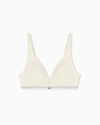 Padded wireless cotton jersey bralette with a logo band