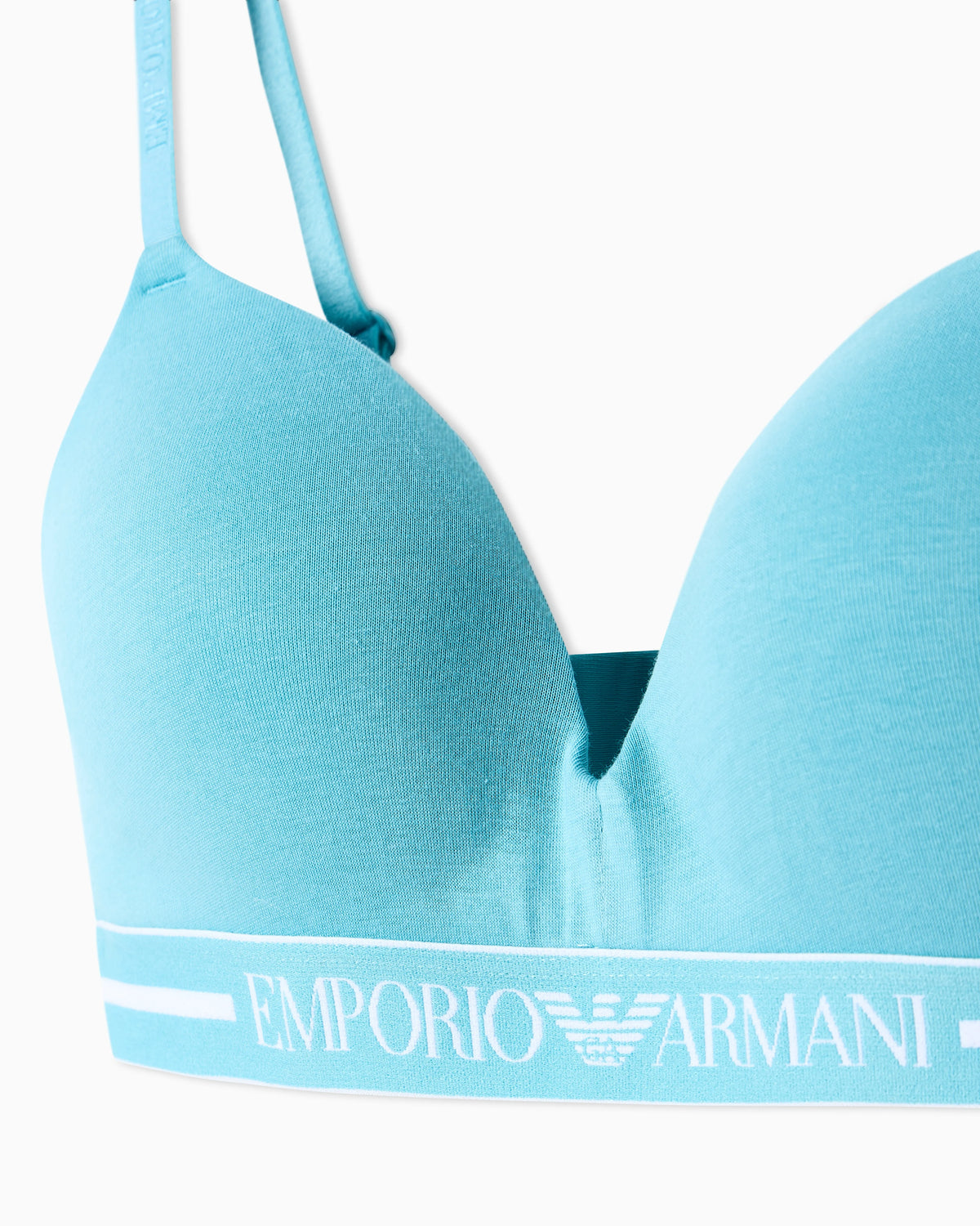 organic jersey padded triangle bra with logo underband