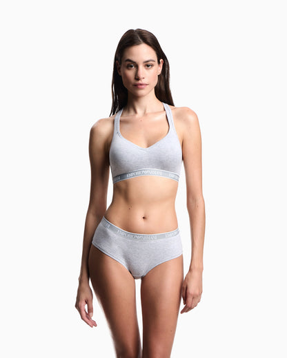 Iconic organic jersey padded bralette with logo underband
