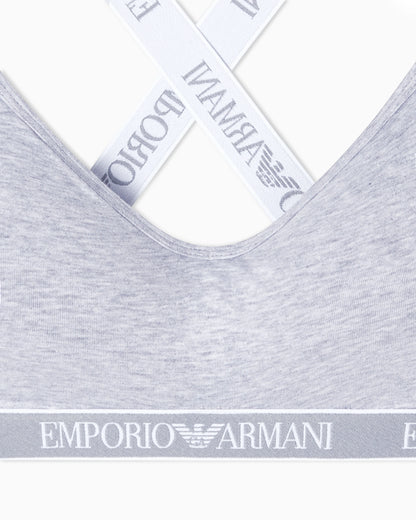 Iconic organic jersey padded bralette with logo underband