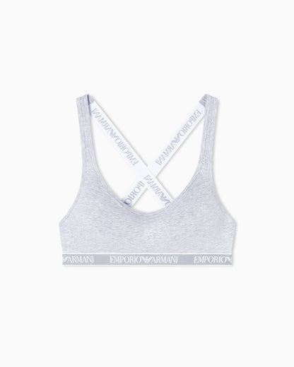 Iconic organic jersey padded bralette with logo underband