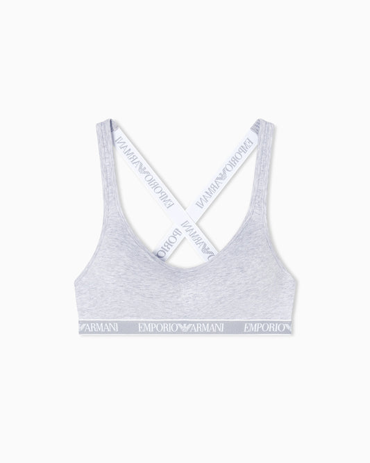 Iconic organic jersey padded bralette with logo underband
