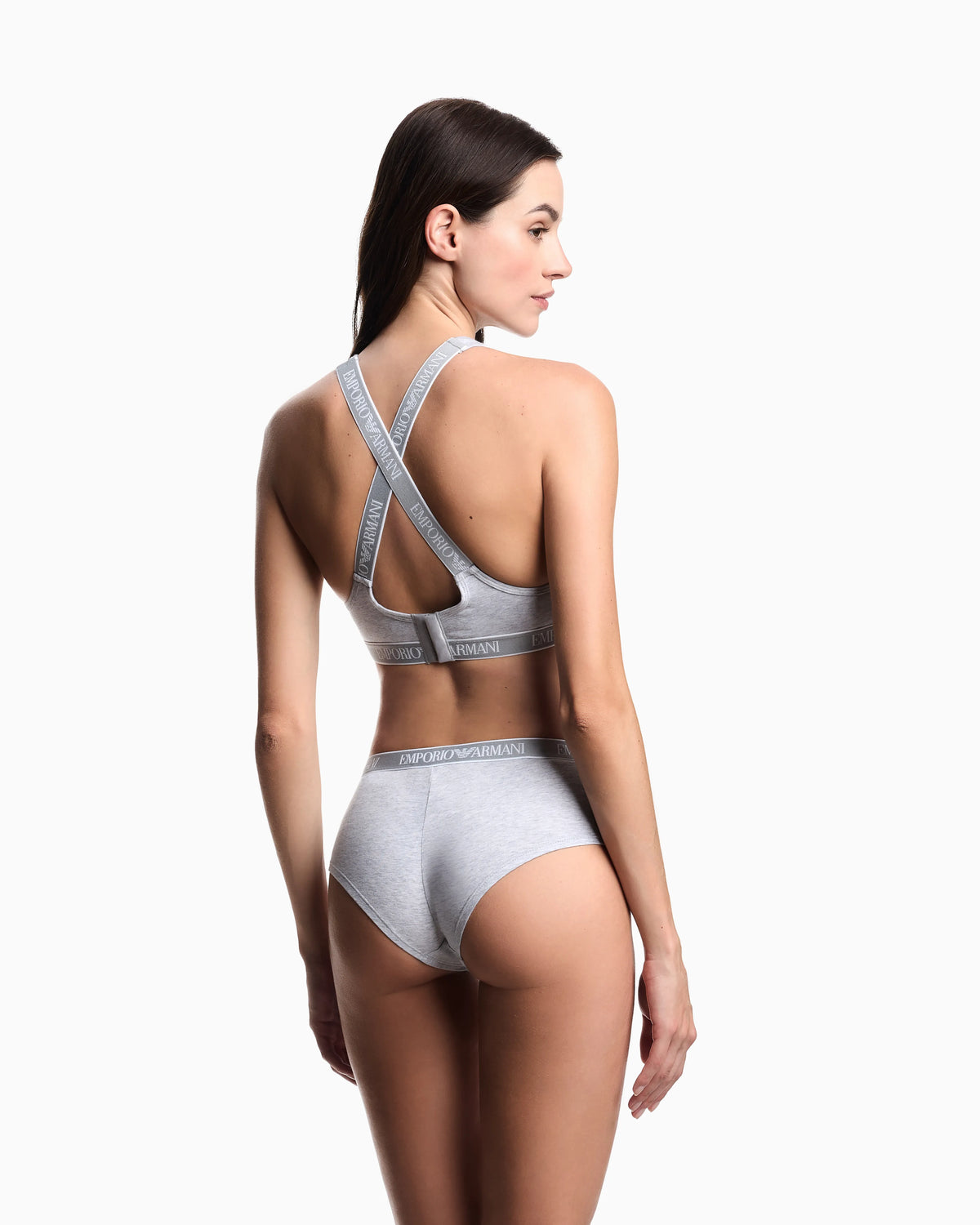 Iconic organic jersey padded bralette with logo underband