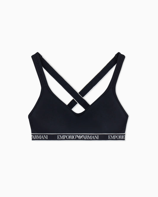 Iconic organic jersey padded bralette with logo underband