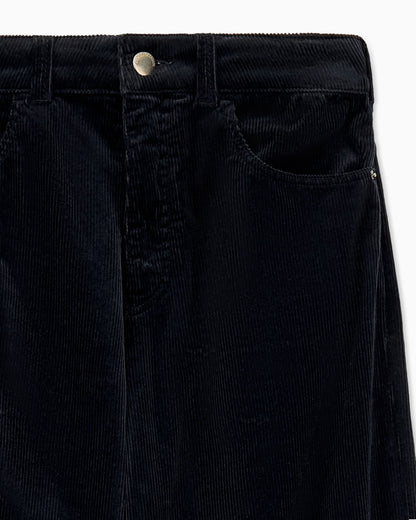 Wide-leg five-pocket trousers in garment-dyed corduroy