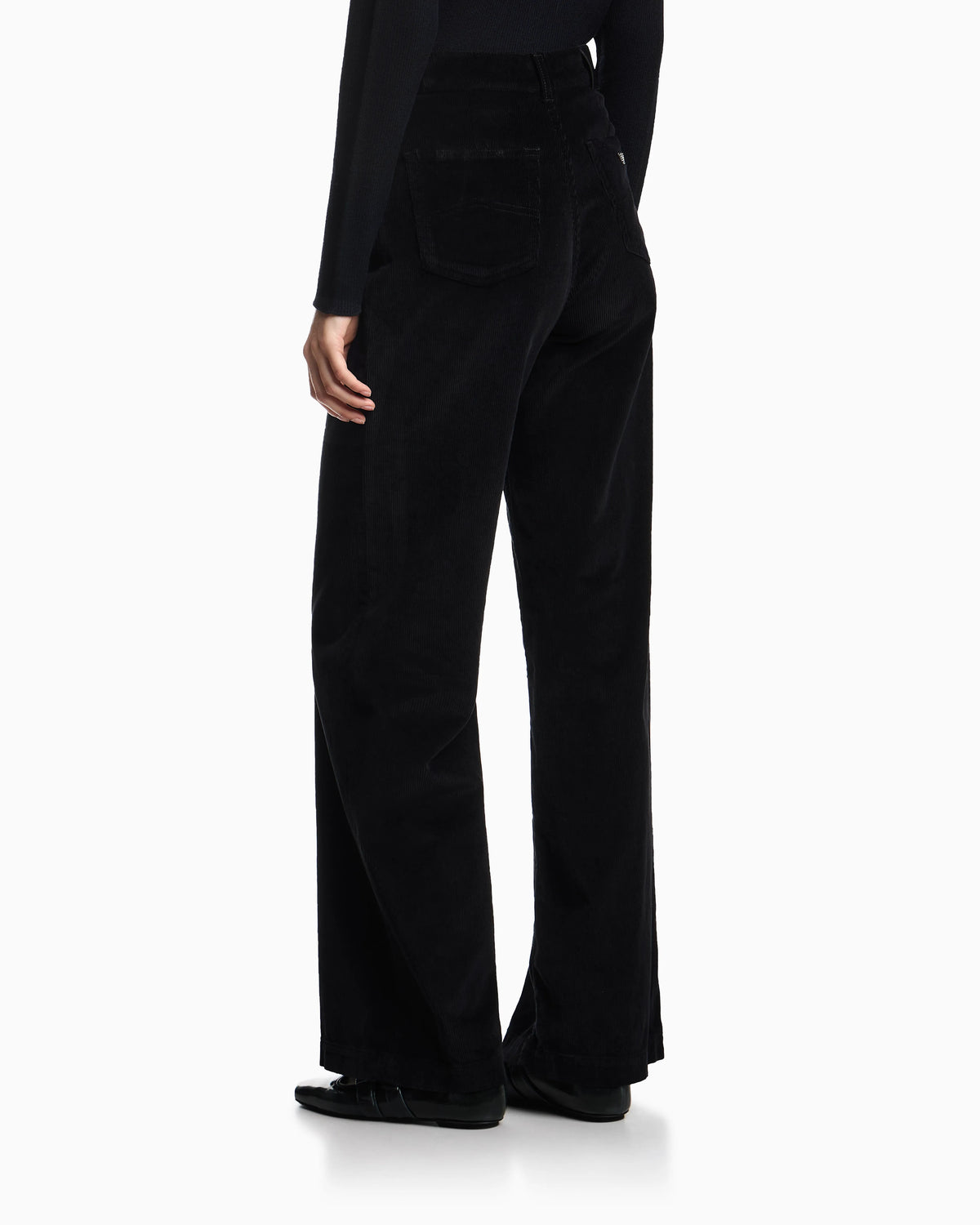 Wide-leg five-pocket trousers in garment-dyed corduroy