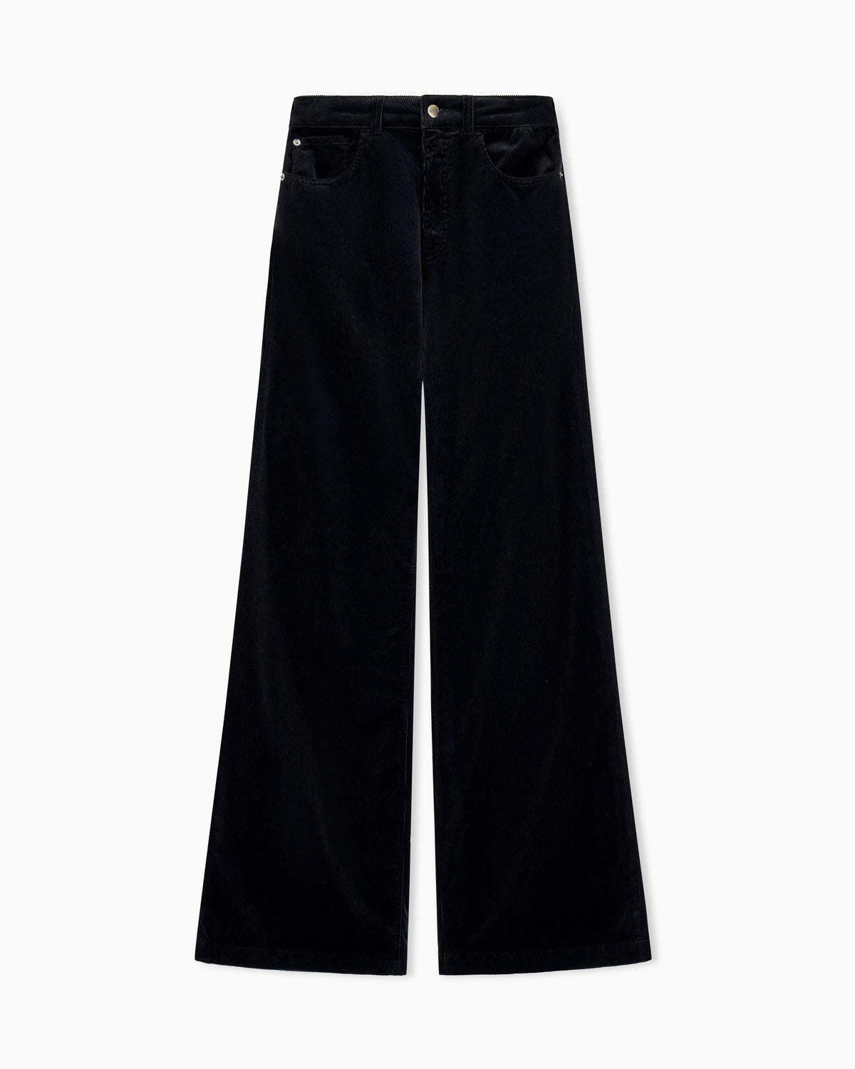 Wide-leg five-pocket trousers in garment-dyed corduroy