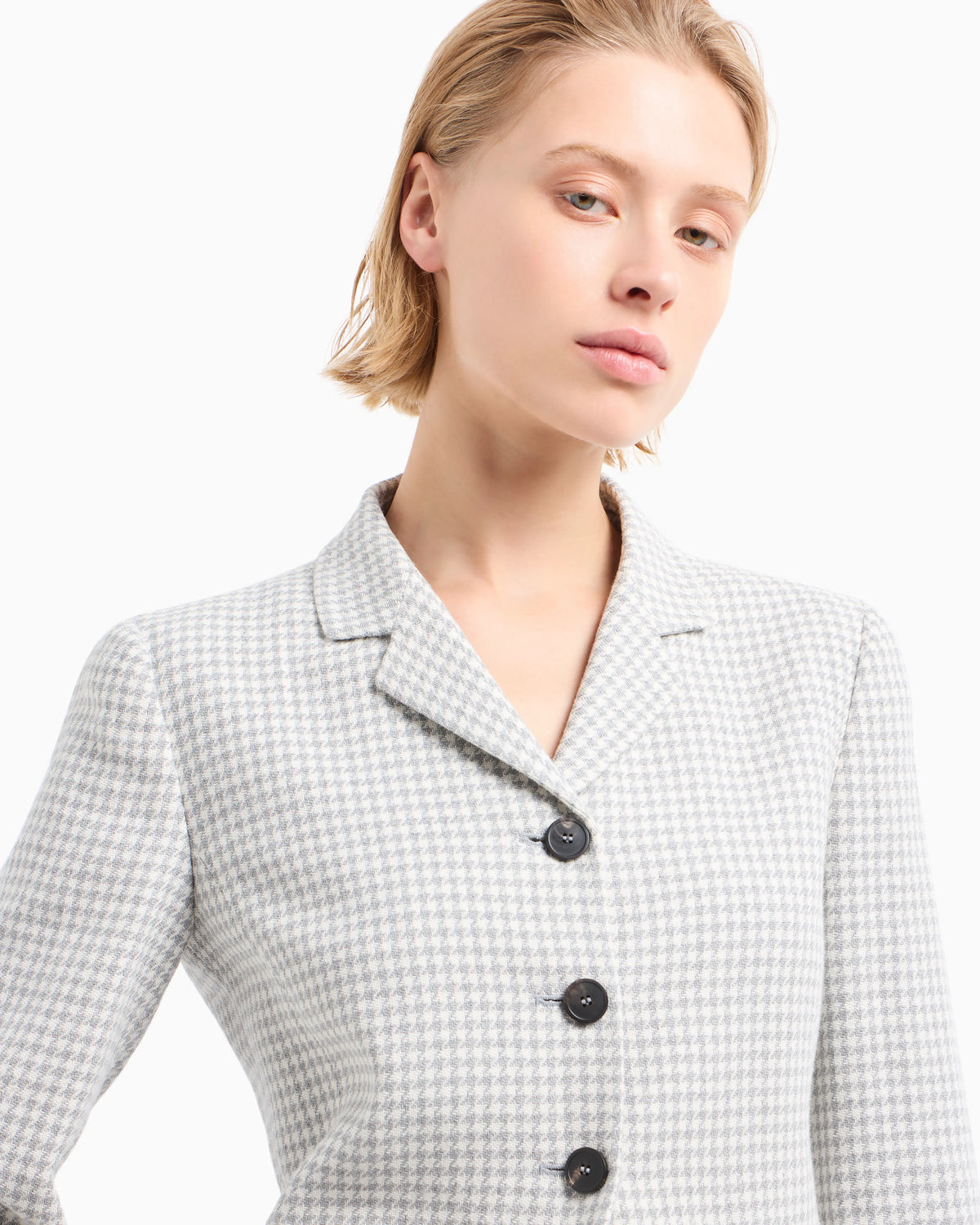 Icon jacket in houndstooth jacquard