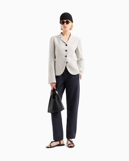 Icon jacket in houndstooth jacquard