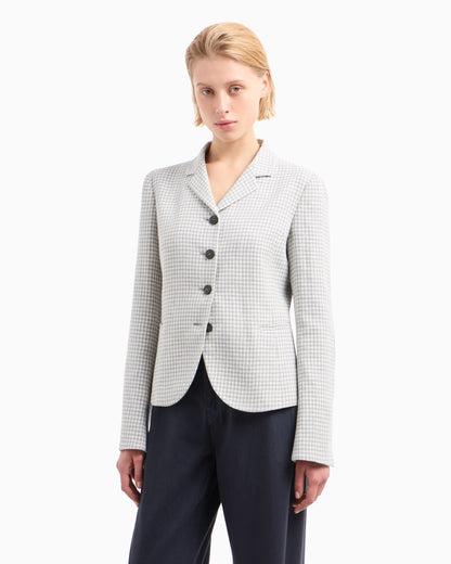 Icon jacket in houndstooth jacquard