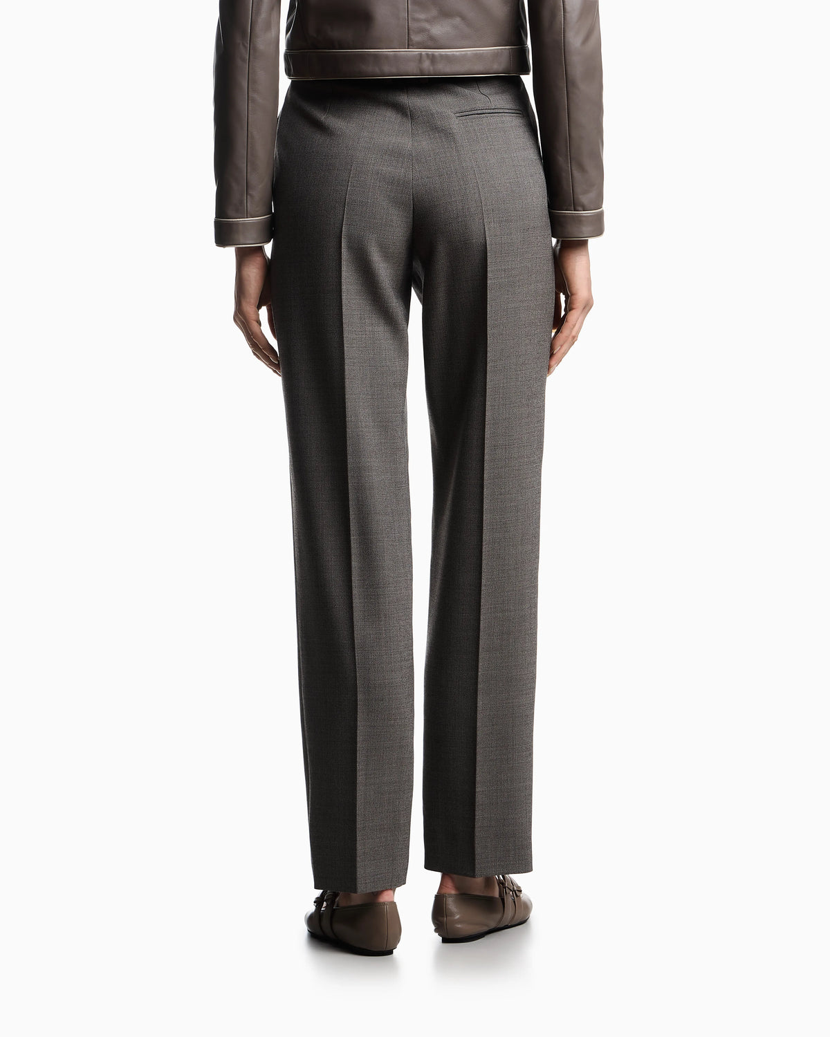 Mouliné crêpe wool trousers