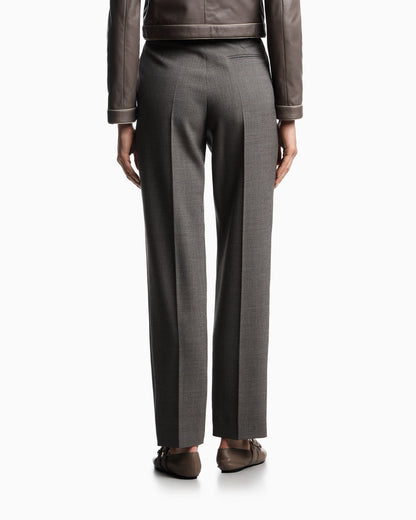 Mouliné crêpe wool trousers