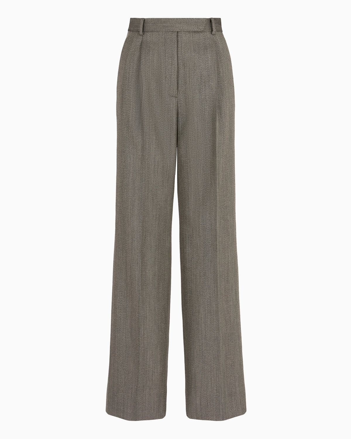 Mouliné wool-blend trousers with darts and chevron motif