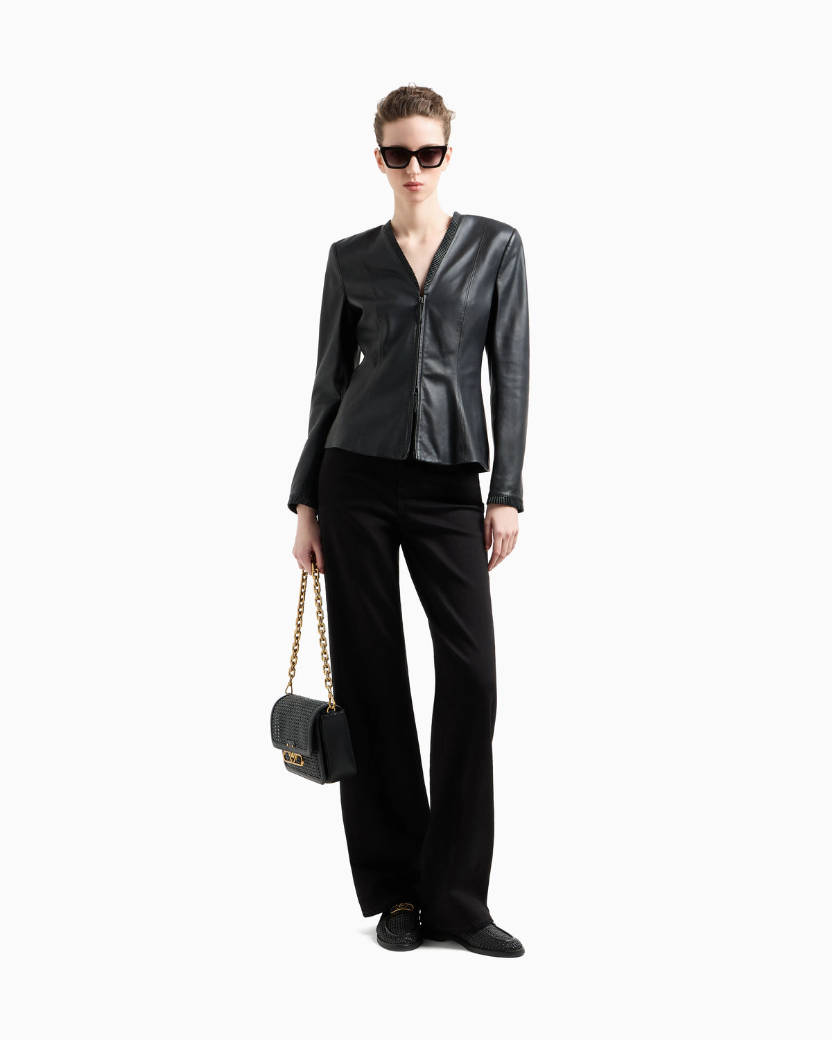 Glove-quality, lambskin nappa leather slim-fit jacket
