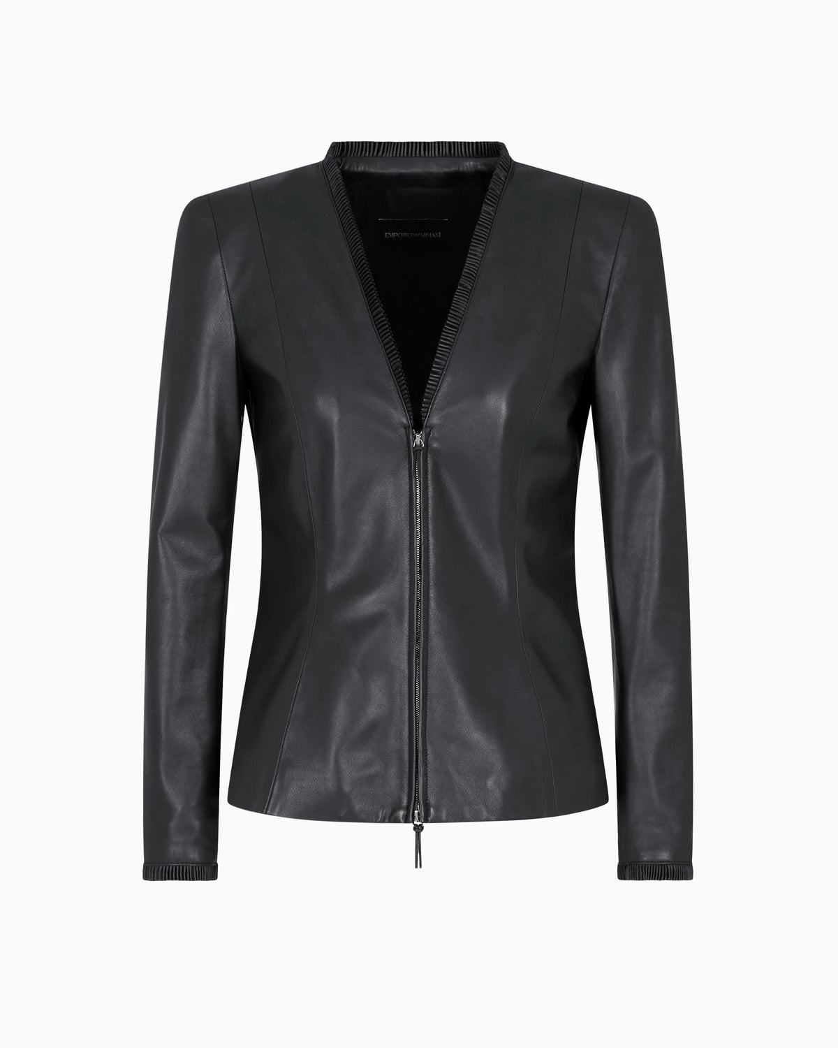 Glove-quality, lambskin nappa leather slim-fit jacket