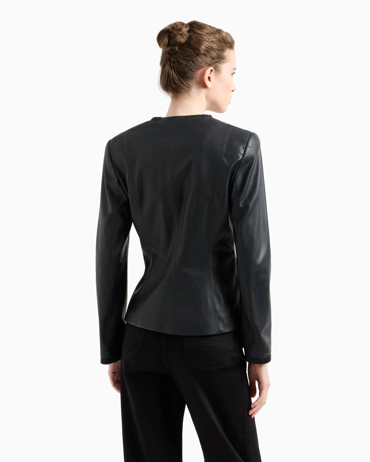 Glove-quality, lambskin nappa leather slim-fit jacket