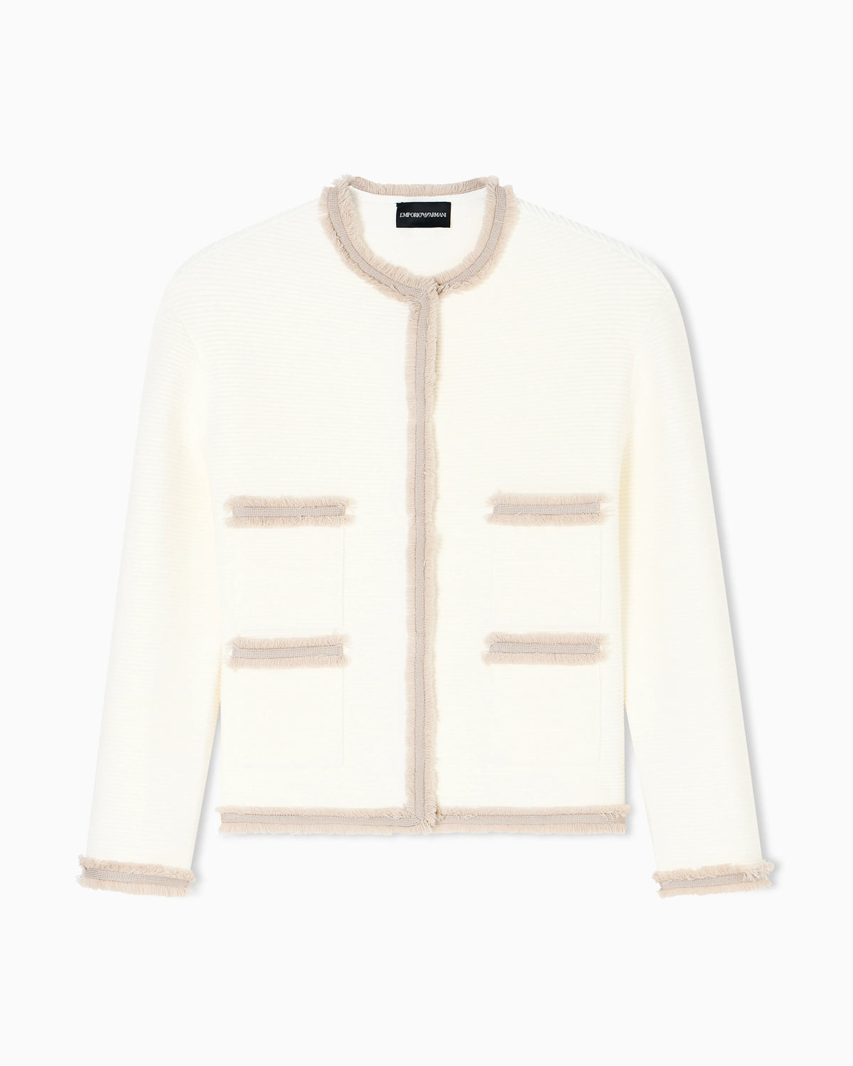 Ottoman fabric jacket with fringe trims