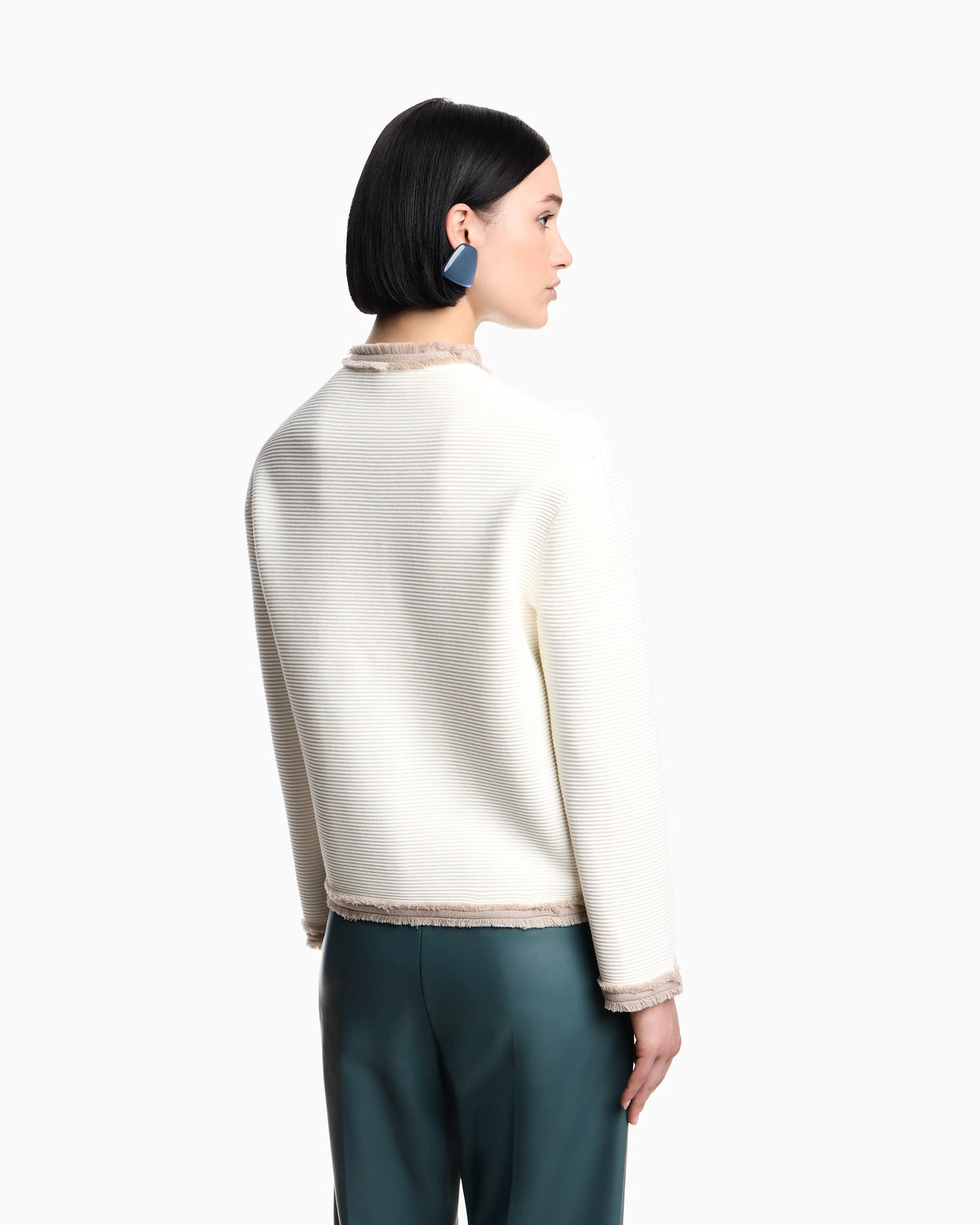 Ottoman fabric jacket with fringe trims