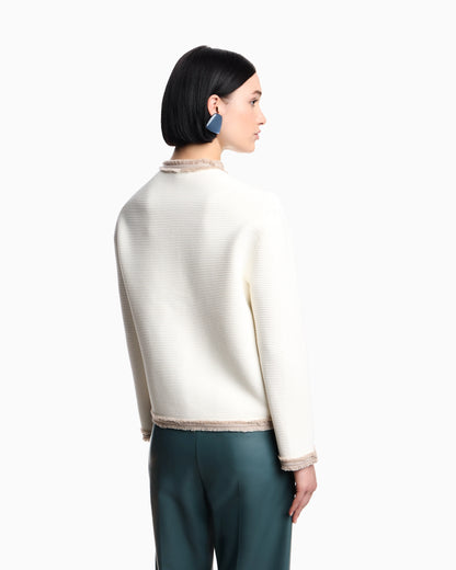 Ottoman fabric jacket with fringe trims