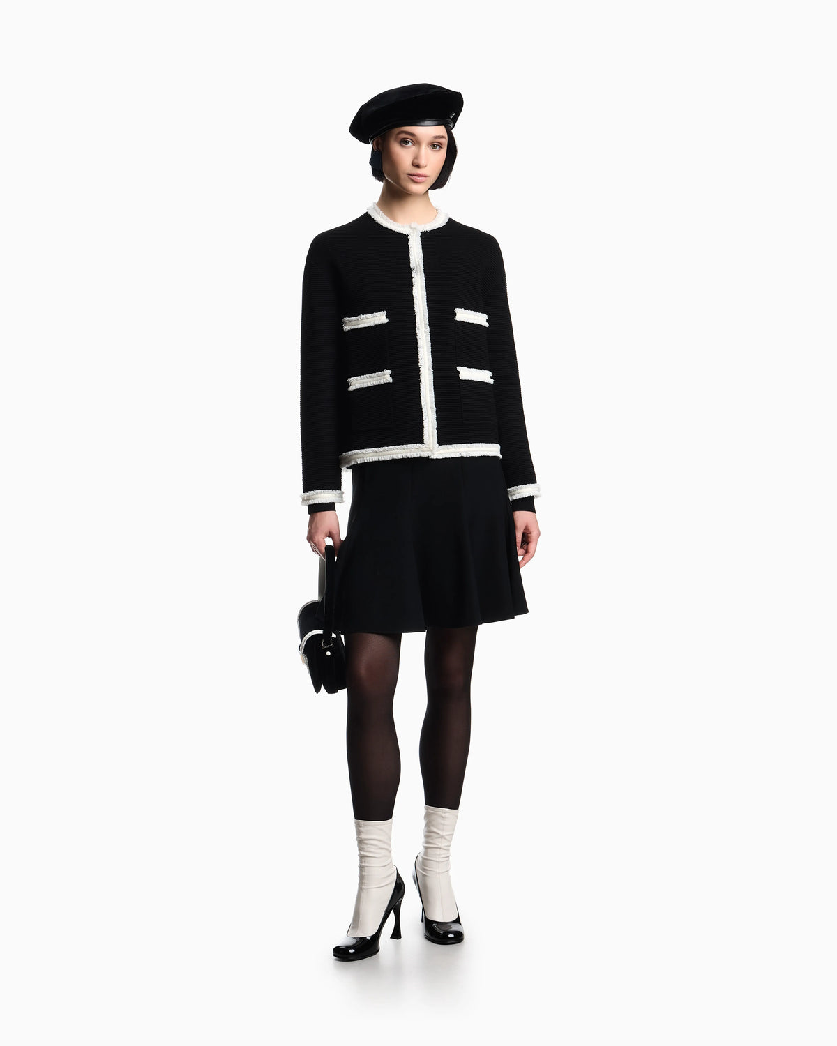 Ottoman fabric jacket with fringe trims