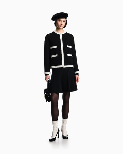 Ottoman fabric jacket with fringe trims