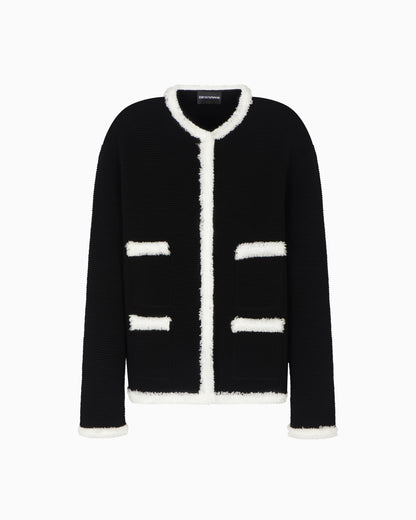 Ottoman fabric jacket with fringe trims