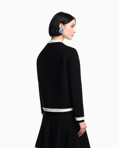 Ottoman fabric jacket with fringe trims