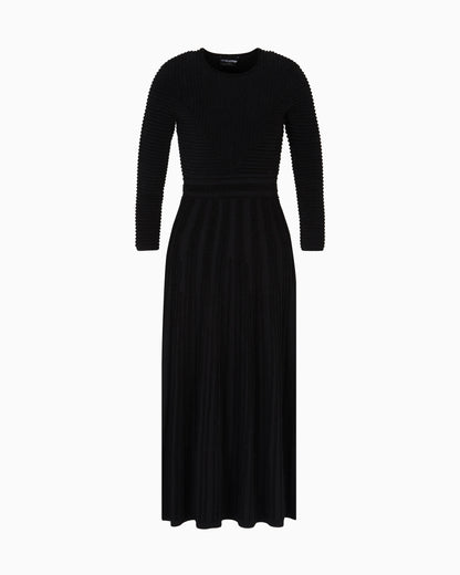 Long dress in ottoman chenille