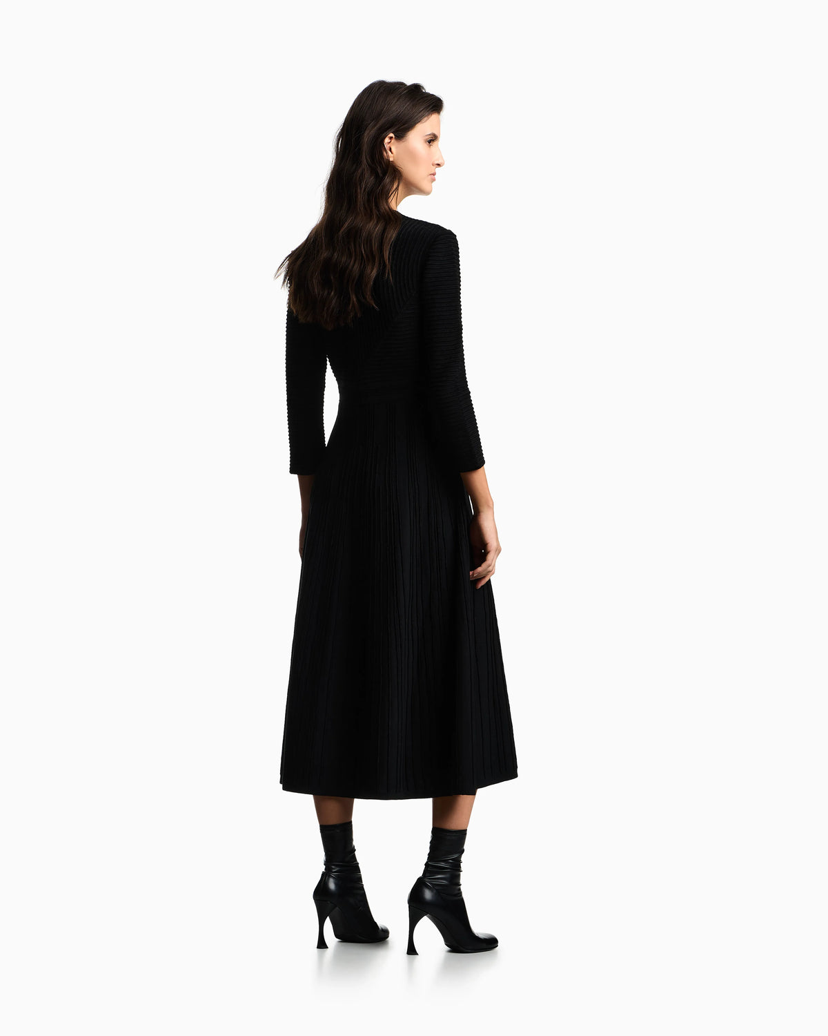 Long dress in ottoman chenille