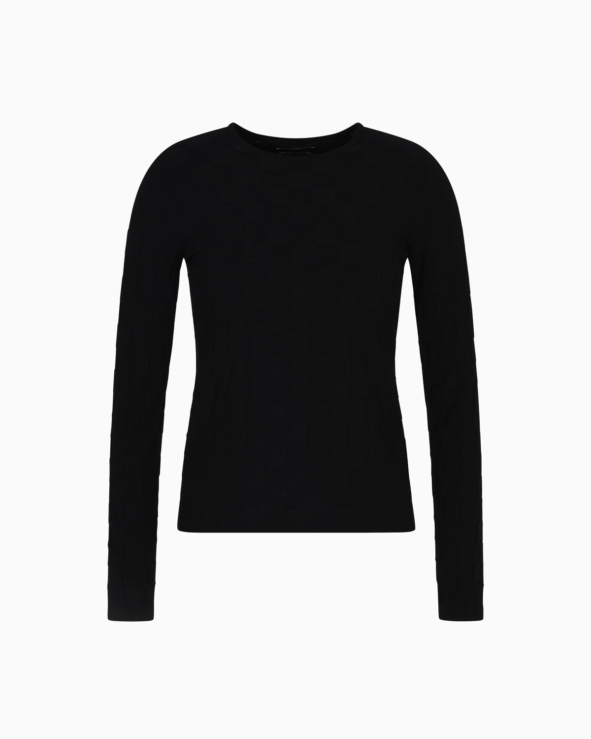 Check-effect knit front and back viscose jumper