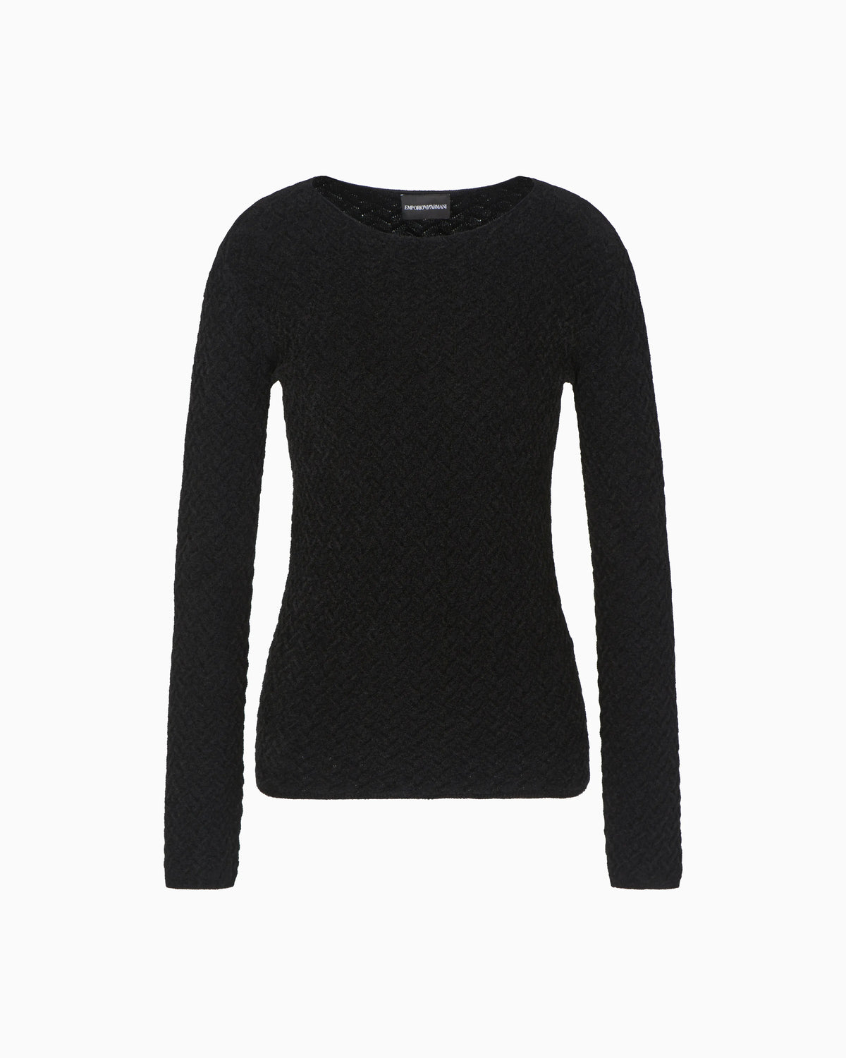 Chenille jumper with embossed irregular chevron motif