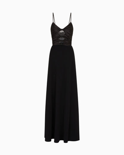 Technical cady cut-out dress with jewel detail