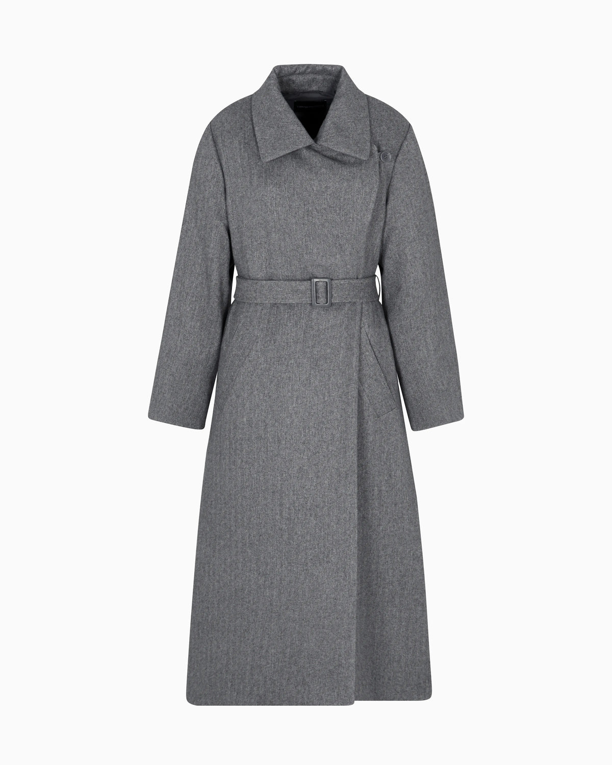 Coat in water-repellent fabric with a chevron motif