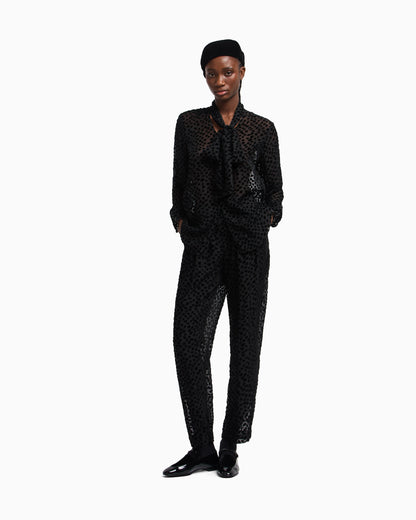 ASV Jeu de Cartes devoré tulle trousers with pleats