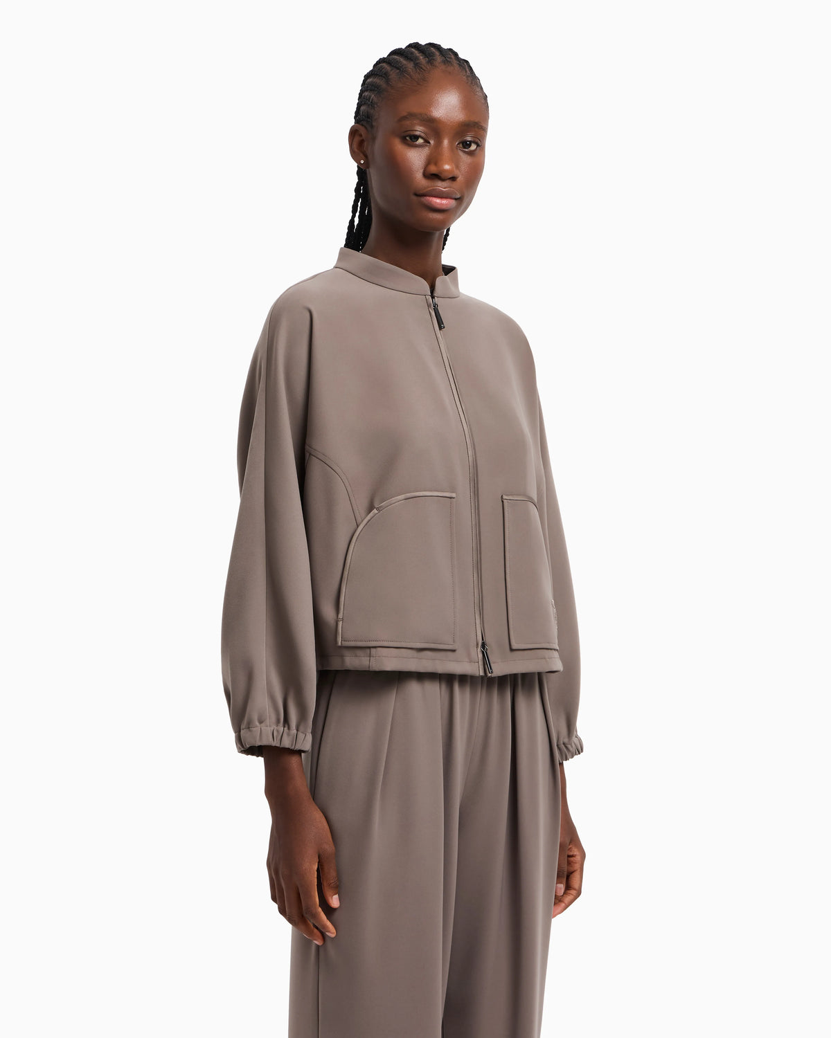 Technical cady blouson with logo embroidery