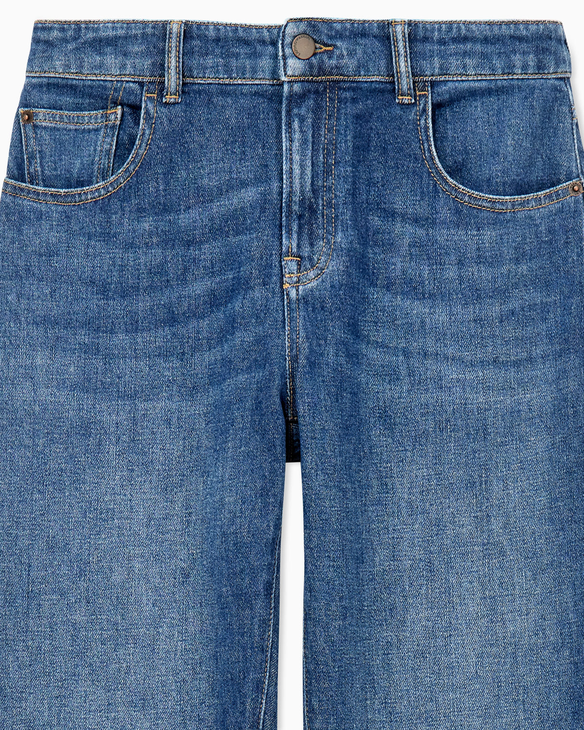 Slim-fit denim jeans with five pockets and a used look