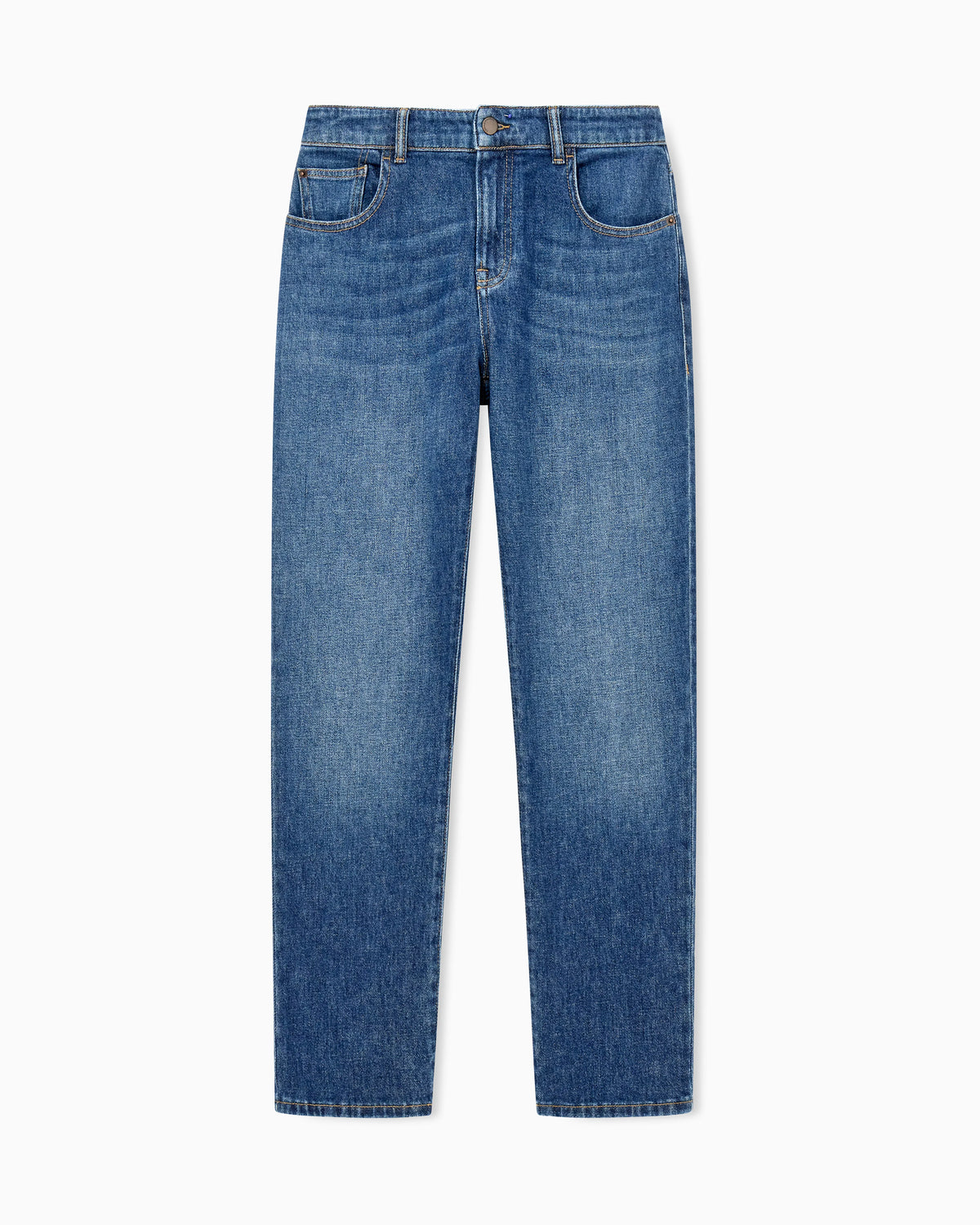 Slim-fit denim jeans with five pockets and a used look
