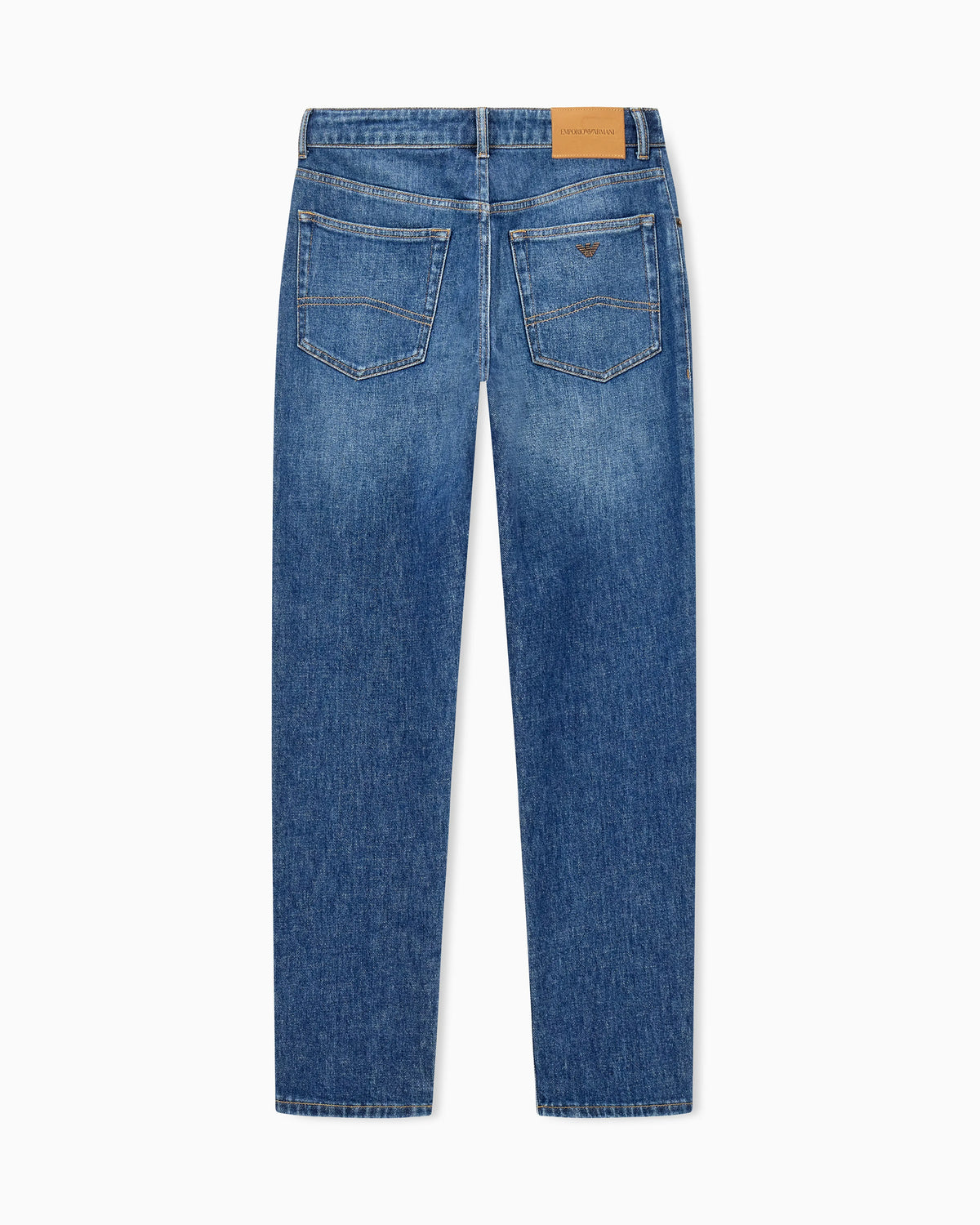 Slim-fit denim jeans with five pockets and a used look