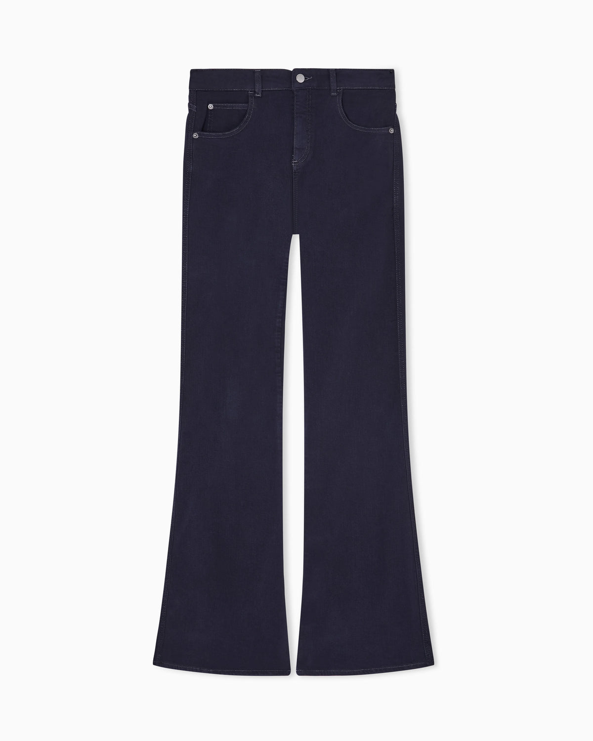 J9D mid-rise jeans with a flared hem in a garment-dyed viscose blend