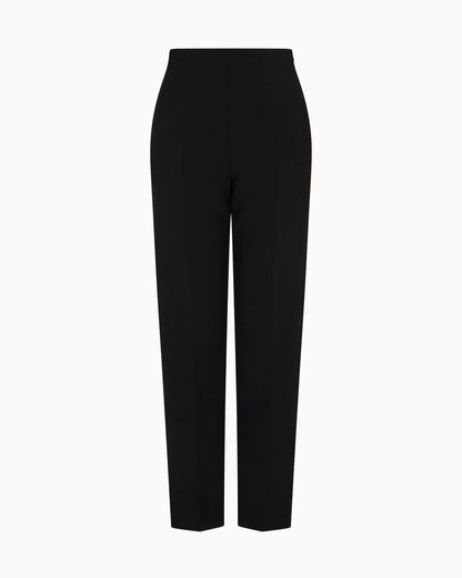 Bark-effect fluid crêpe trousers