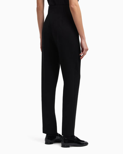Bark-effect fluid crêpe trousers