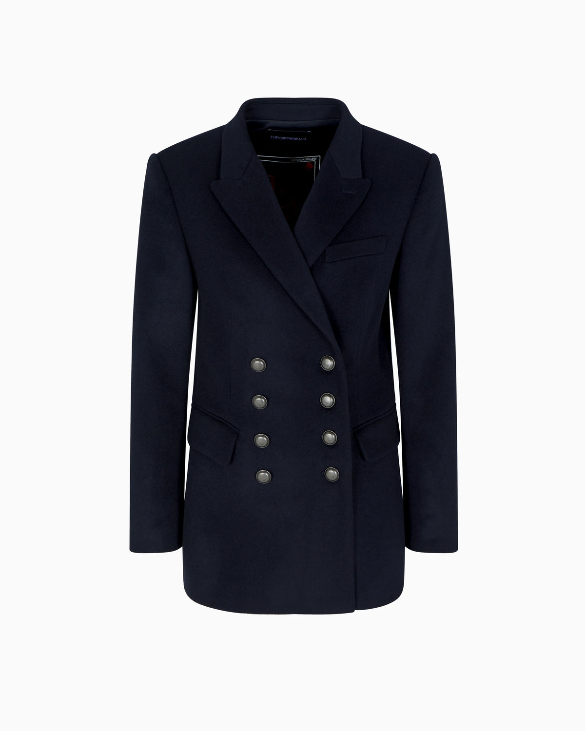Double-breasted blazer in compact wool and cashmere